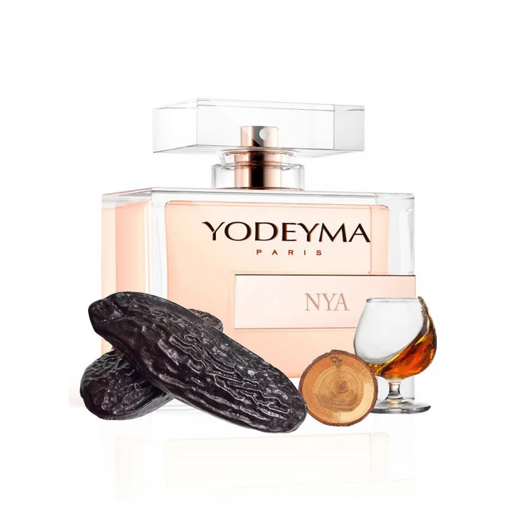Apa de parfum Yodeyma Nya pentru femei, nuante de esenta de coniac, boabe tonka si stejar, nota perfecta de feminitate moderna, eleganta si magnetism, 100ml