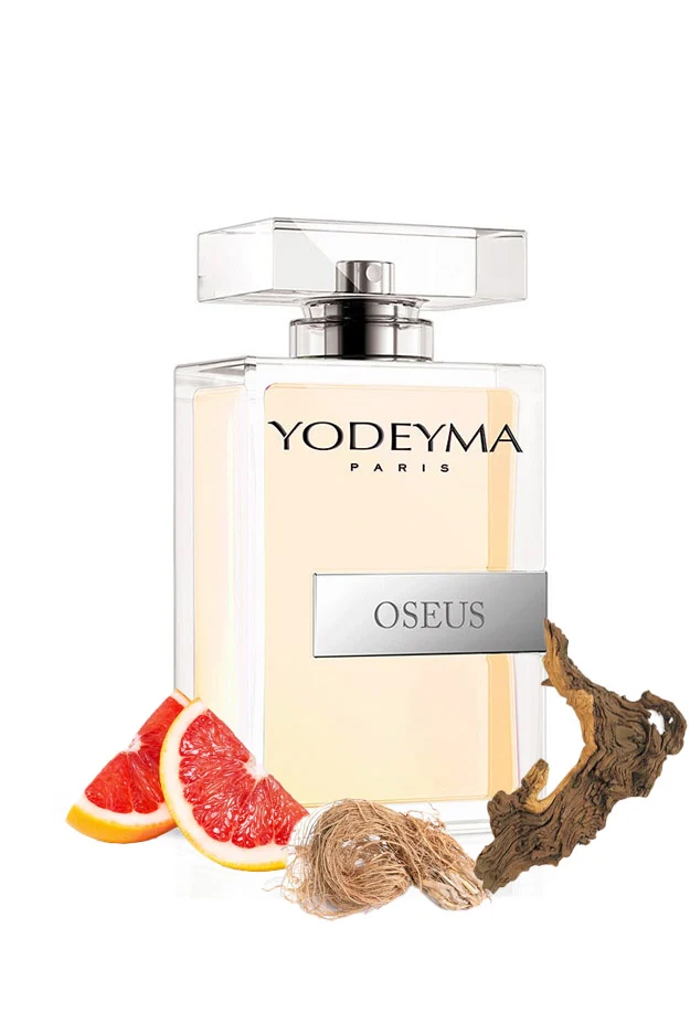 Yodeyma Oseus Apa de parfum pentru barbati, nuante grapefruit, vetiver si lemn uscat, pentru barbatul dinamic si increzator, 100ml – prezentarea produsului