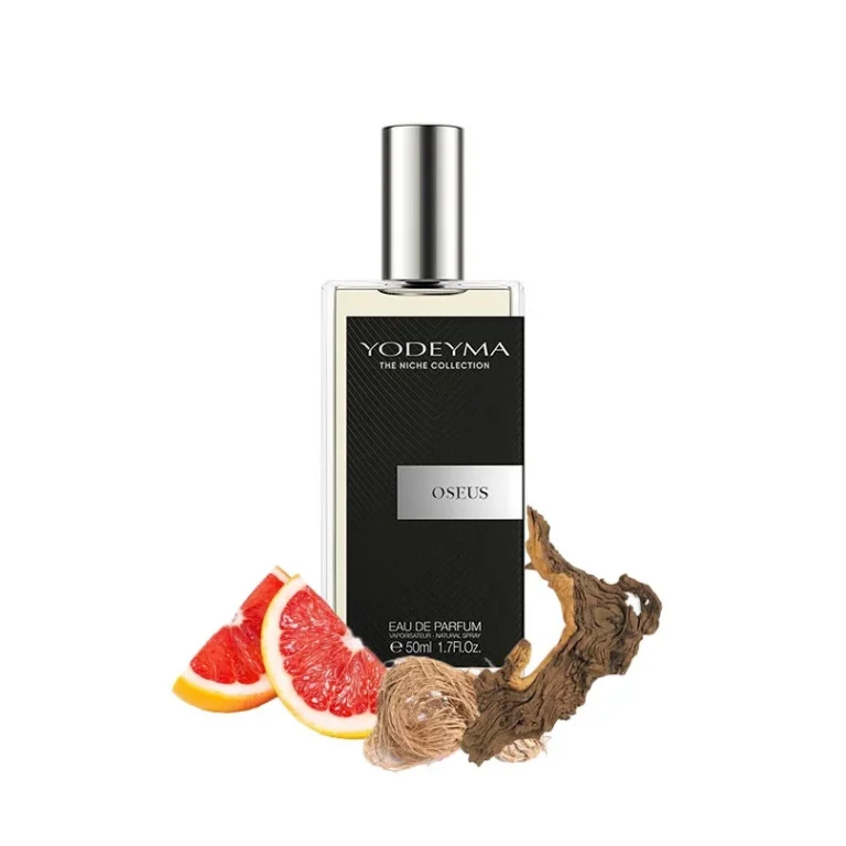 Yodeyma Oseus Apa de parfum pentru barbati, nuante grapefruit, vetiver si lemn uscat, pentru barbatul dinamic si increzator, 50ml