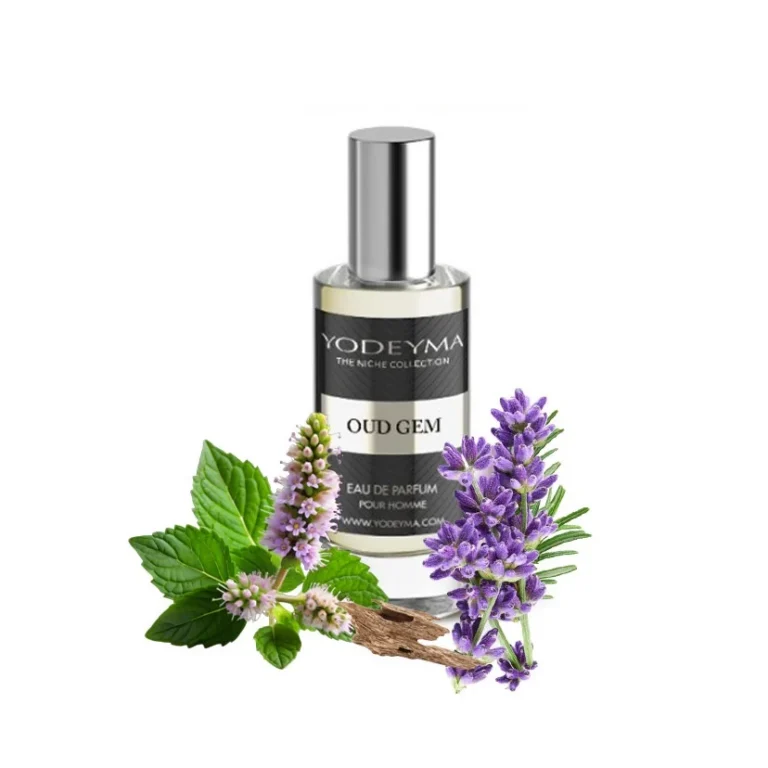 Yodeyma Oud Gem Apa de parfum pentru barbati, nuante de Oud, pachuli si lavanda, pentru barbatul carismatic si puternic, 15ml