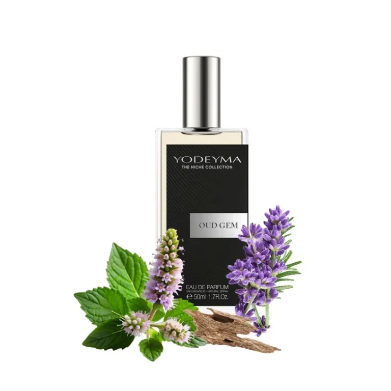Yodeyma Oud Gem Apa de parfum pentru barbati, nuante de Oud, pachuli si lavanda, pentru barbatul carismatic si puternic, 50ml