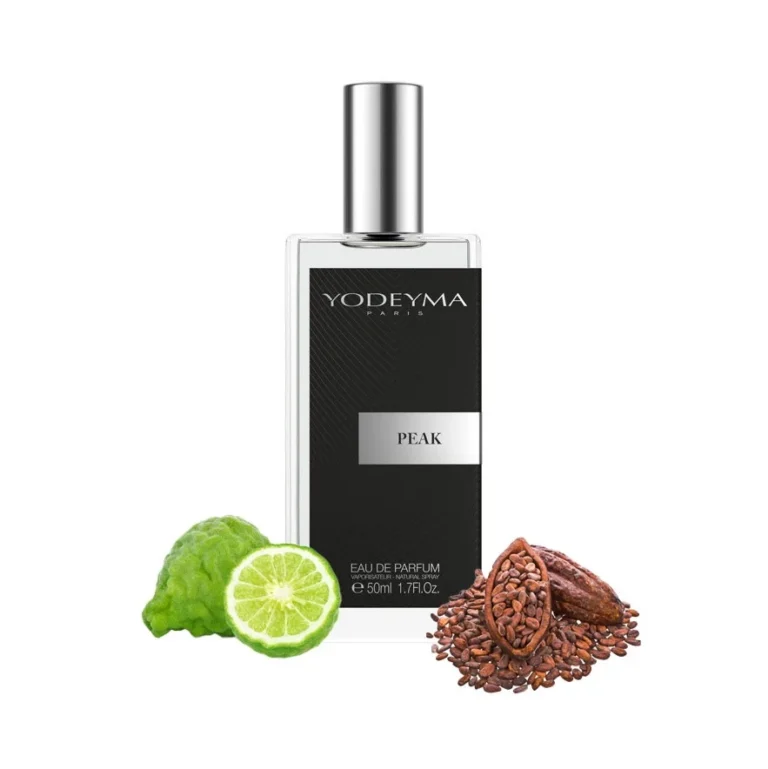 Yodeyma Peak Apa de parfum pentru barbati, nuante de bergamota, piele si cacao, pentru barbatul care isi doreste sa cucereasca fiecare moment, 50ml