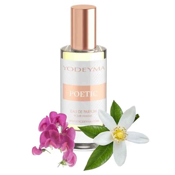 Yodeyma Poetic Apa de parfum pentru femei, nuante de floare de lamaie, mazare dulce si mosc alb, pentru femeia romantica si sofisticata, 15ml