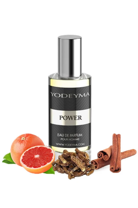 Yodeyma Power Apa de parfum pentru barbati, nuante de grapefruit, scortisoara si pachuli, dedicat barbatului carismatic si plin de energie, 15ml – prezentarea produsului