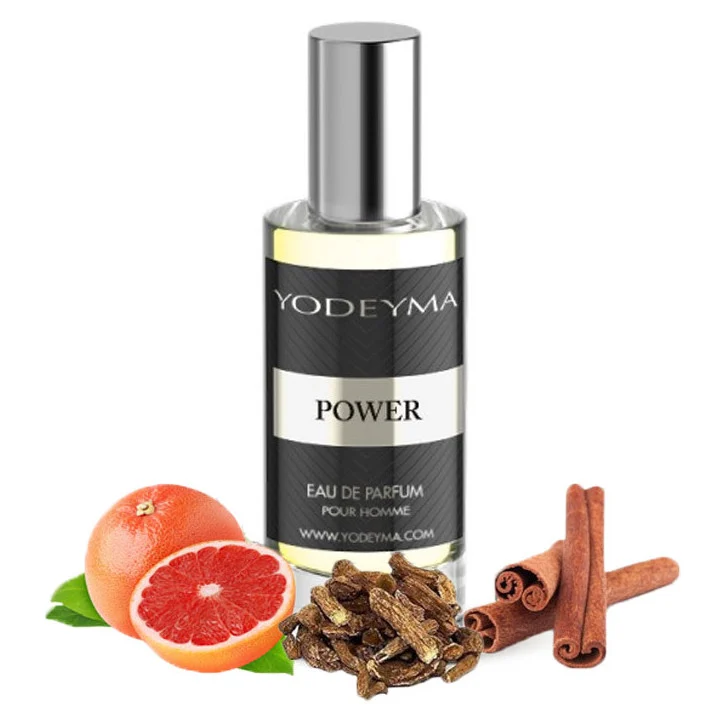 Yodeyma Power Apa de parfum pentru barbati, nuante de grapefruit, scortisoara si pachuli, dedicat barbatului carismatic si plin de energie, 15ml