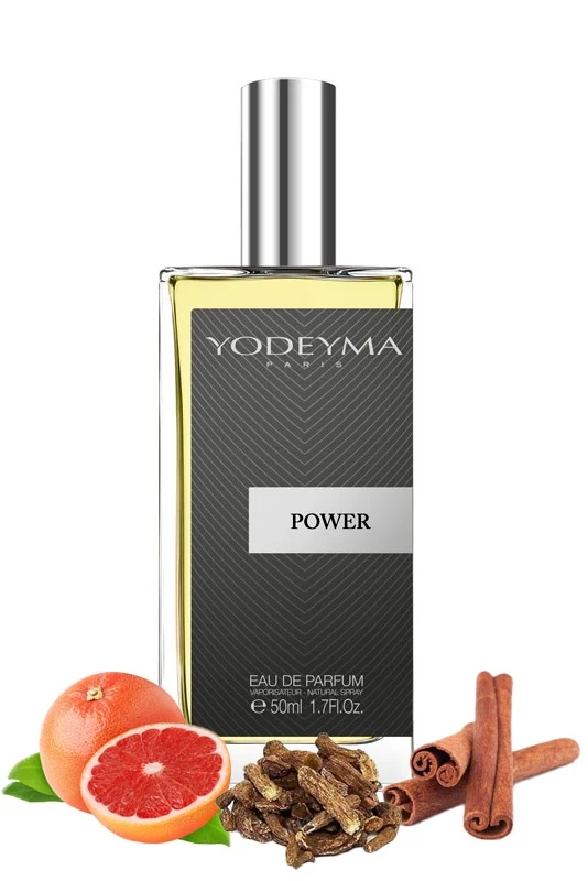 Yodeyma Power Apa de parfum pentru barbati, nuante de grapefruit, scortisoara si pachuli, dedicat barbatului carismatic si plin de energie, 50ml