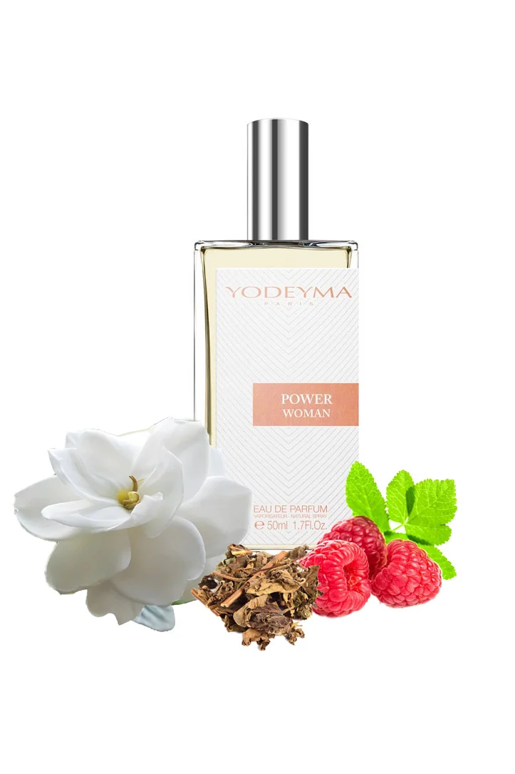 Yodeyma Power Woman Apa de parfum pentru femei, nuante de zmeura, gardenia si pachuli, pentru femeia puternica si pasionala, 50ml – prezentarea produsului