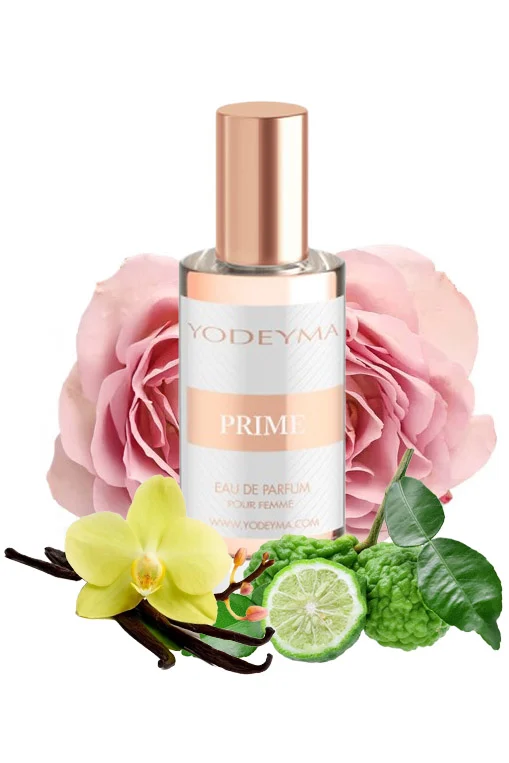 Yodeyma Prime Apa de parfum pentru femei, nuante de bergamota, trandafir si vanilie, pentru femeia sofisticata si fermecatoare, 15ml – prezentarea produsului