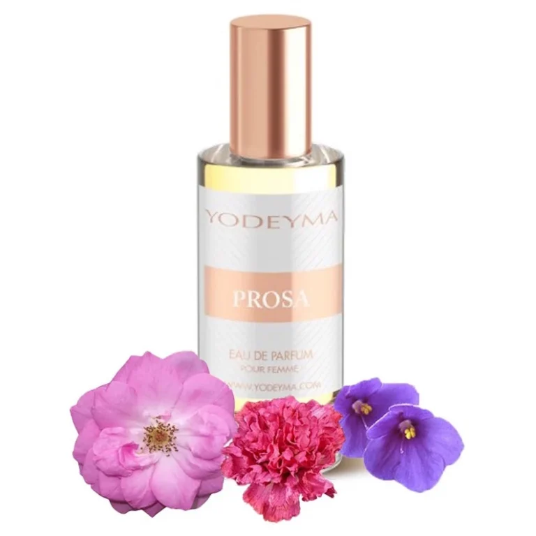 Yodeyma Prosa Apa de parfum pentru femei, nuante de trandafir de Damasco, Saintpauli si garoafa, pentru femeia eleganta si plina de personalitate, 15ml