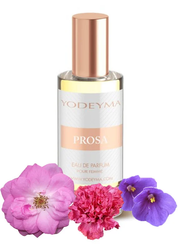 Yodeyma Prosa Apa de parfum pentru femei, nuante de trandafir de Damasco, Saintpauli si garoafa, pentru femeia eleganta si plina de personalitate, 15ml – prezentarea produsului