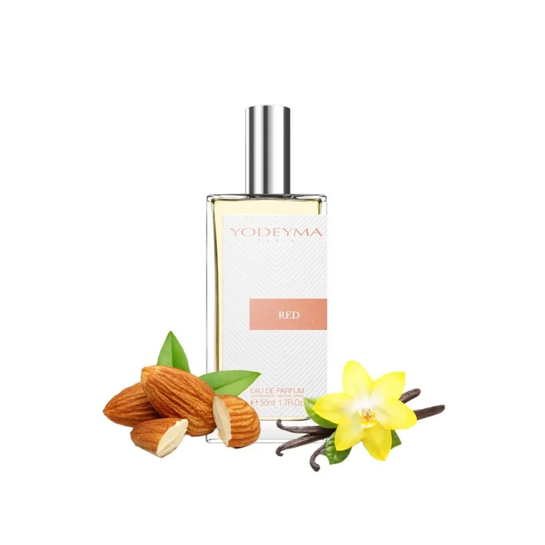 Yodeyma Red Apa de parfum pentru femei, nuante migdale, vanilie si mosc alb, pentru femeia indrazneata si sofisticata, 50ml