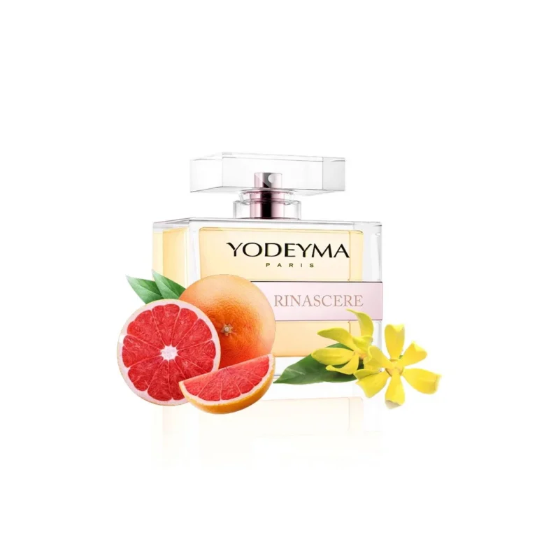 Yodeyma Rinascere Apa de parfum pentru femei, nuante de grapefruit, Ylang Ylang si mosc, pentru femeia eleganta si plina de energie, 100ml