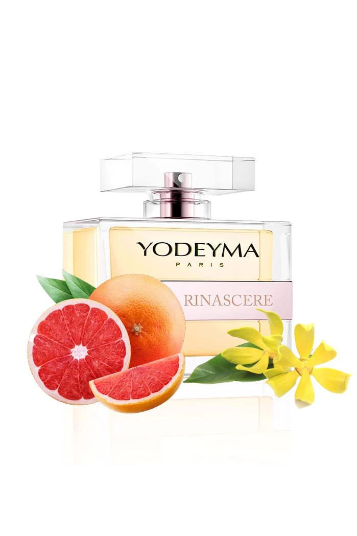 Yodeyma Rinascere Apa de parfum pentru femei, nuante de grapefruit, Ylang Ylang si mosc, pentru femeia eleganta si plina de energie, 100ml – prezentarea produsului