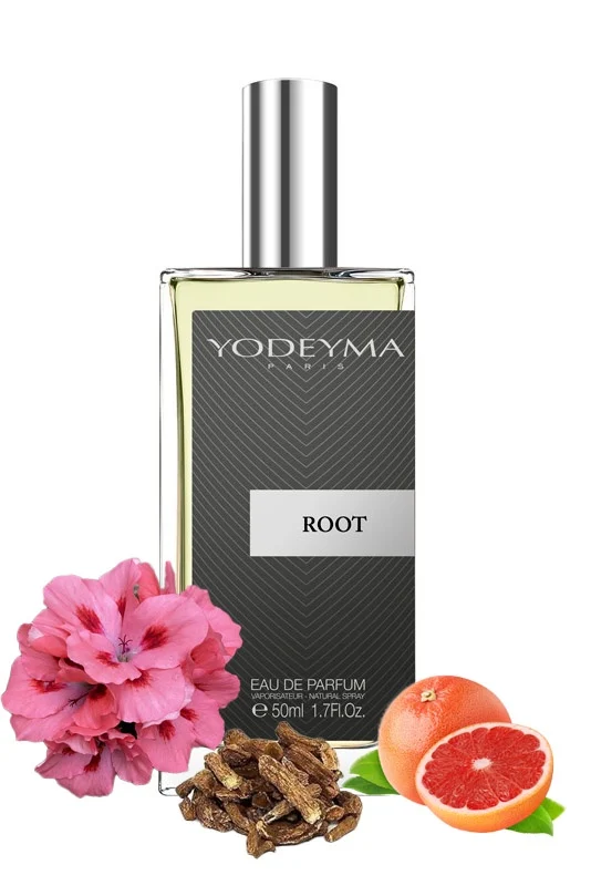 Yodeyma Root Apa de parfum pentru barbati, nuante de grapefruit, muscate si pachuli, pentru barbatul modern, 50ml