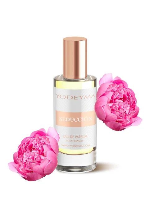 Yodeyma Seducción Apa de parfum pentru femei, nuante de peonie, lacramioara si mosc alb, pentru femeia sofisticata si captivanta, 15ml – prezentarea produsului