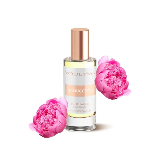 Yodeyma Seducción Apa de parfum pentru femei, nuante de peonie, lacramioara si mosc alb, pentru femeia sofisticata si captivanta, 15ml