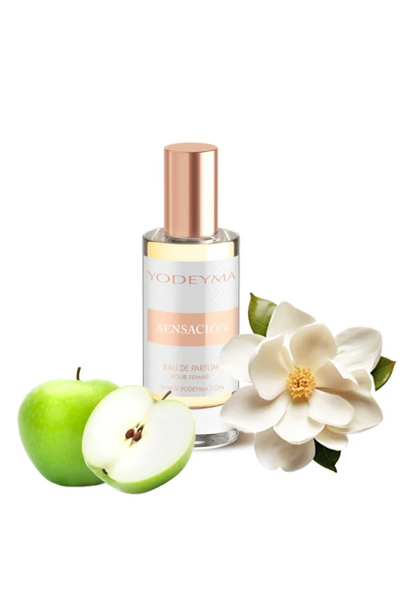 Yodeyma Sensación Apa de parfum pentru femei, nuante de mar verde, magnolia, iris alb, pentru femeia moderna, vibranta si sofisticata, 15ml – prezentarea produsului