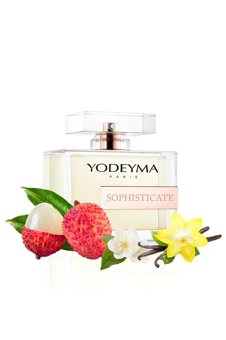 Yodeyma Sophisticate Apa de parfum pentru femei, nuante de licii, iasomie si vanilie, pentru femeia rafinata si sigura pe sine, 100ml – prezentarea produsului