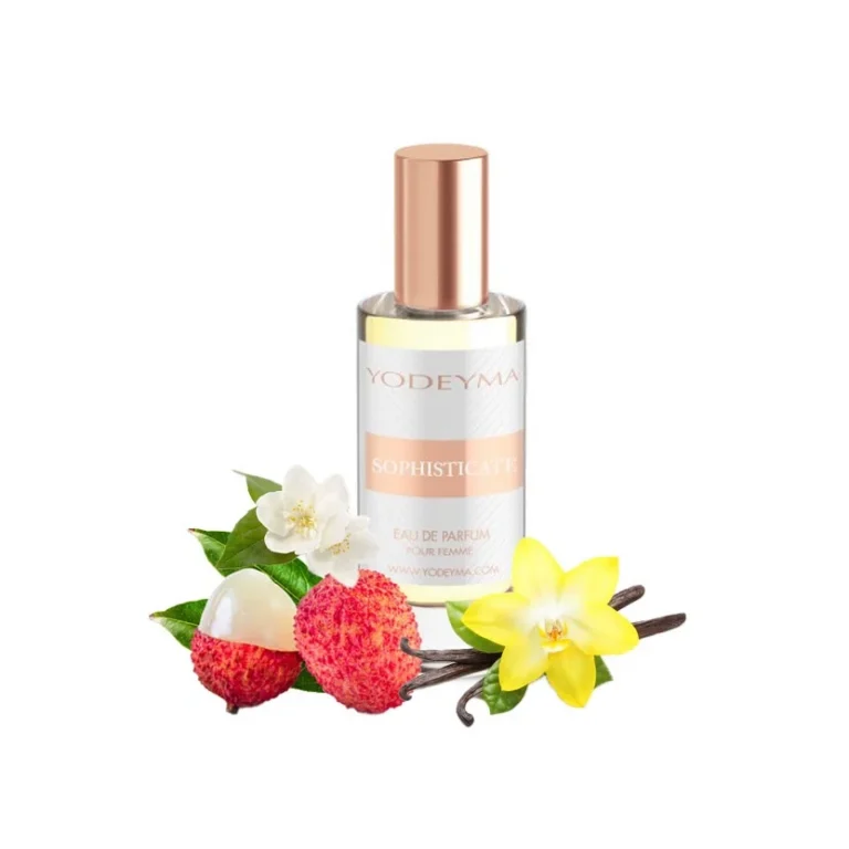 Yodeyma Sophisticate Apa de parfum pentru femei, nuante de licii, iasomie si vanilie, pentru femeia rafinata si sigura pe sine, 15ml