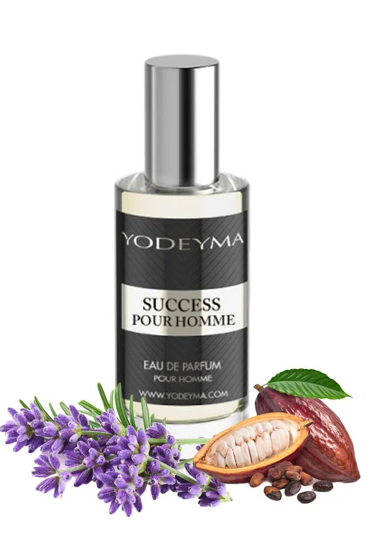 Yodeyma Success Pour Homme Apa de parfum pentru barbati, nuante de lavanda, cacao si pachuli, exprima eleganta, incredere si rafinament masculin, 15ml – prezentarea produsului
