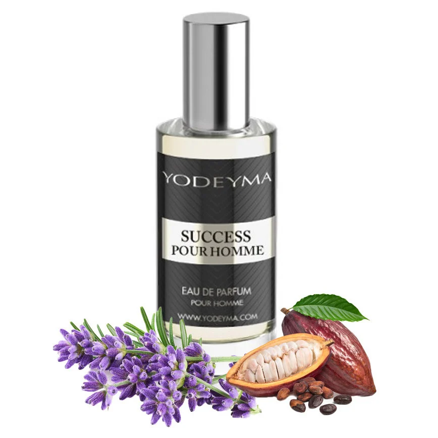 Yodeyma Success Pour Homme Apa de parfum pentru barbati, nuante de lavanda, cacao si pachuli, exprima eleganta, incredere si rafinament masculin, 15ml
