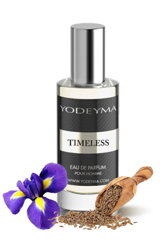 Yodeyma Timeless Apa de parfum pentru barbati, nuante de chimion, iris si cedru, pentru barbatul care emana eleganta si siguranta, 15ml – prezentarea produsului