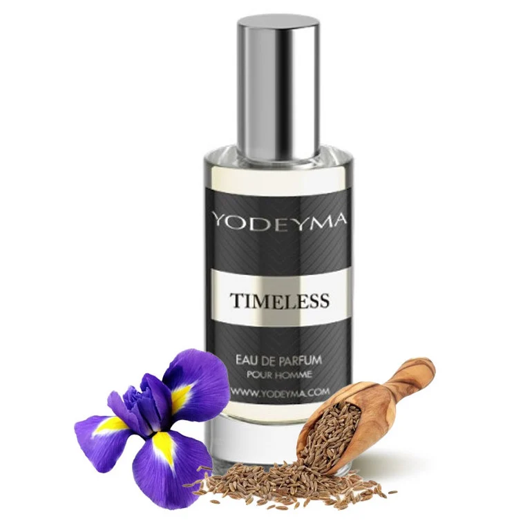 Yodeyma Timeless Apa de parfum pentru barbati, nuante de chimion, iris si cedru, pentru barbatul care emana eleganta si siguranta, 15ml