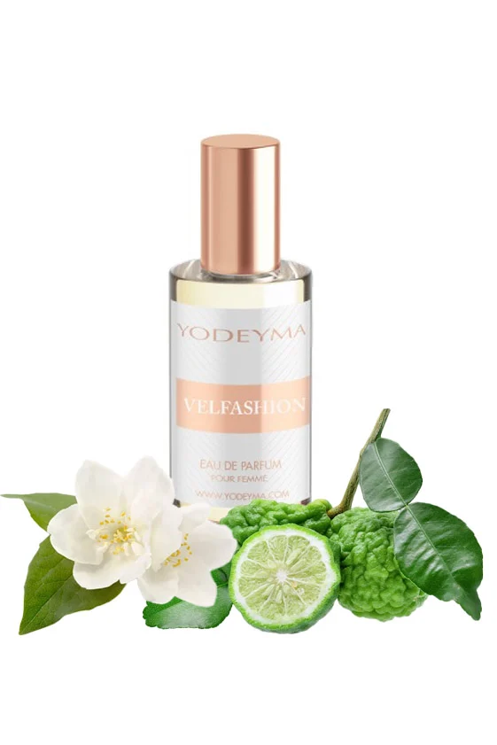 Yodeyma Velfashion Mini Apa de parfum pentru femei, nuante de bergamota, iasomie si vetiver, dedicat femeii increzatoare si sofisticate, 15ml – prezentarea produsului