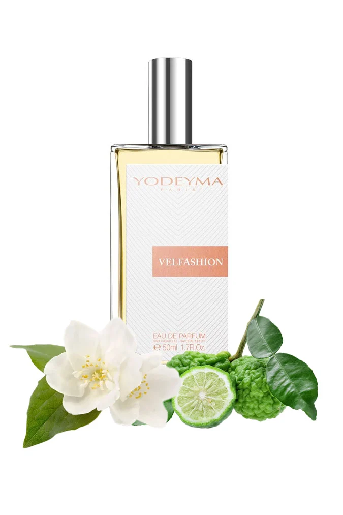 Yodeyma Velfashion Apa de parfum pentru femei, nuante de bergamota, iasomie si vetiver, dedicat femeii increzatoare si sofisticate, 50ml – prezentarea produsului