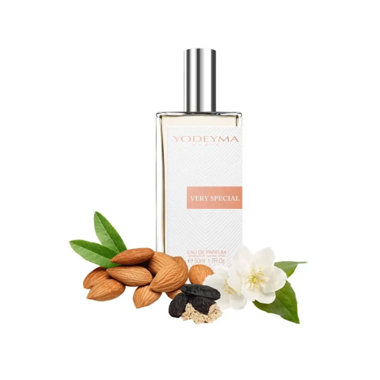Yodeyma Very Special Apa de parfum pentru femei, nuante de migdale, iasomie si Haba Tonka, pentru femeia eleganta, sofisticata si inconfundabila, 50ml