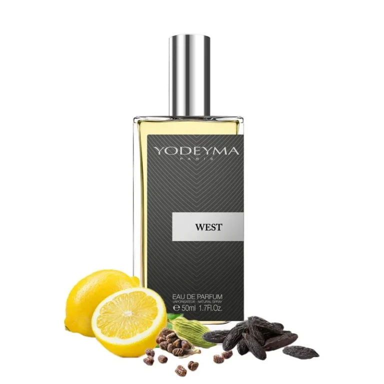 Yodeyma West Apa de parfum pentru barbati, nuante de lamaie, cardamon si Haba Tonka, pentru barbatul modern, care apreciaza echilibrul intre prospetime si intensitate, 50ml