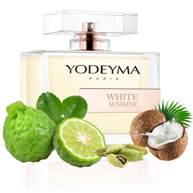 Yodeyma White Summer Apa de parfum pentru femei, nuante de bergamota, cocos si cardamon, un parfum feminin irezistibil, proaspat si exotic, 100ml