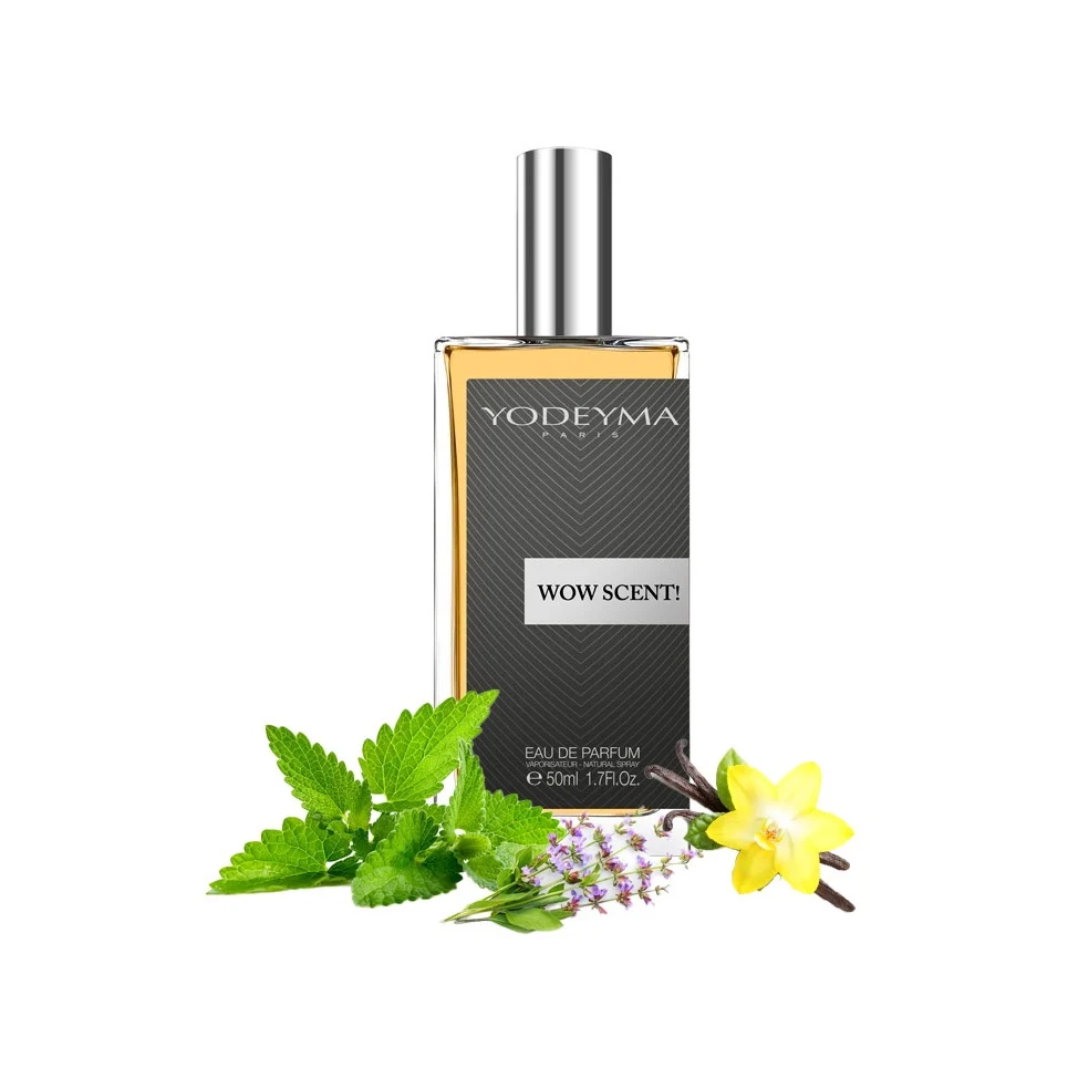 Yodeyma Wow Scent! Apa de parfum pentru barbati, nuante de menta, salvie si vanilie, surprinde perfect spiritul energic si carismatic al barbatului modern, 50ml